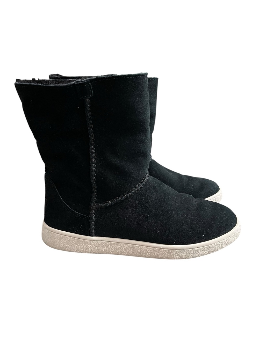 UGG Mika Classic Sneaker Boot Black Shearling Fold Over Womens Size 8 W/ Box - Picture 8 of 15
